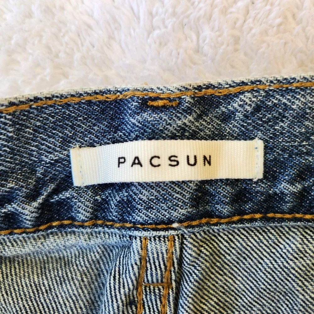 PacSun Womens High Rise Straight Distressed Jeans Blue Size‎ 30 Medium Wash